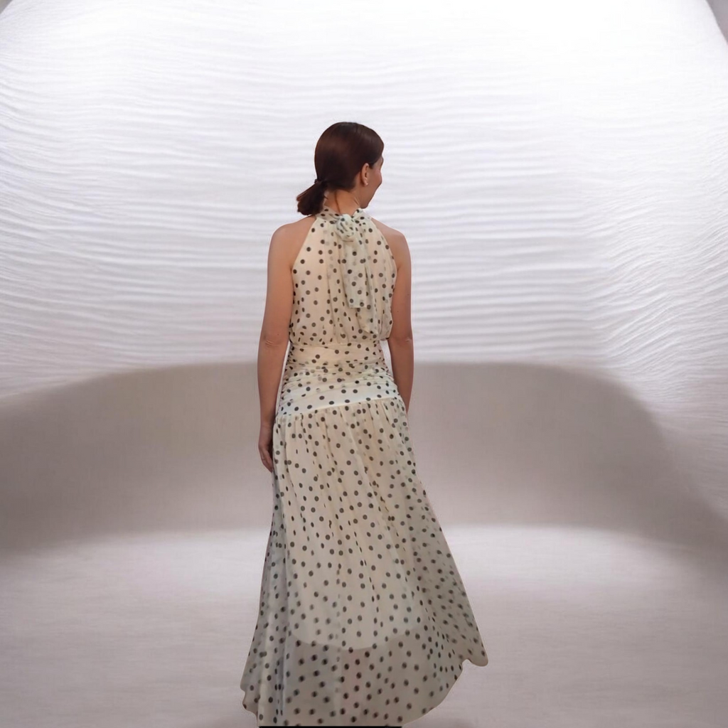 Vestido halter lunares