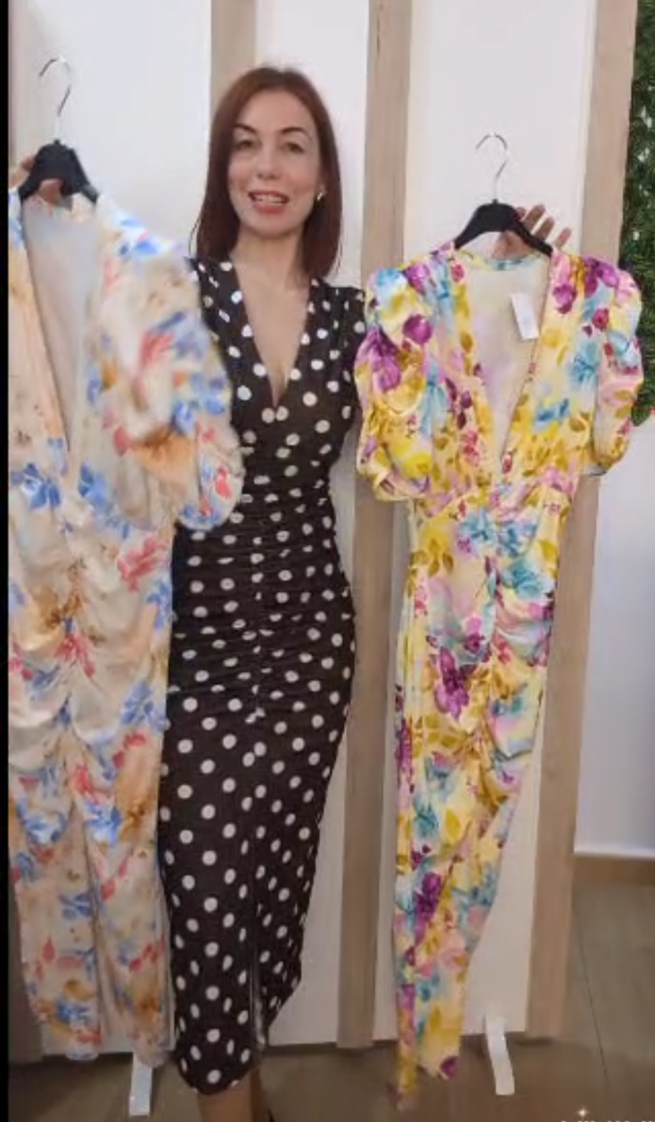 Vestido floral frunce