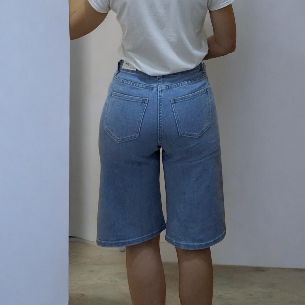 Bermuda vaquera wide leg