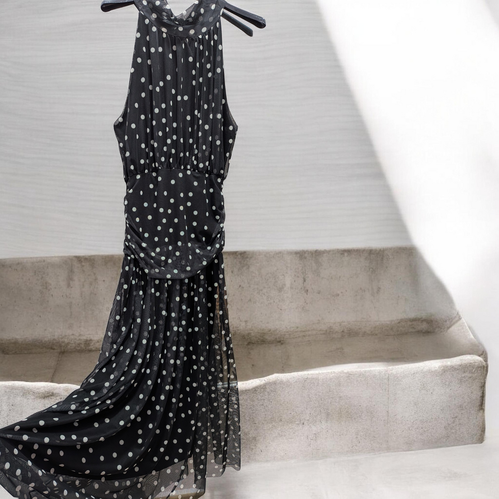 Vestido halter lunares
